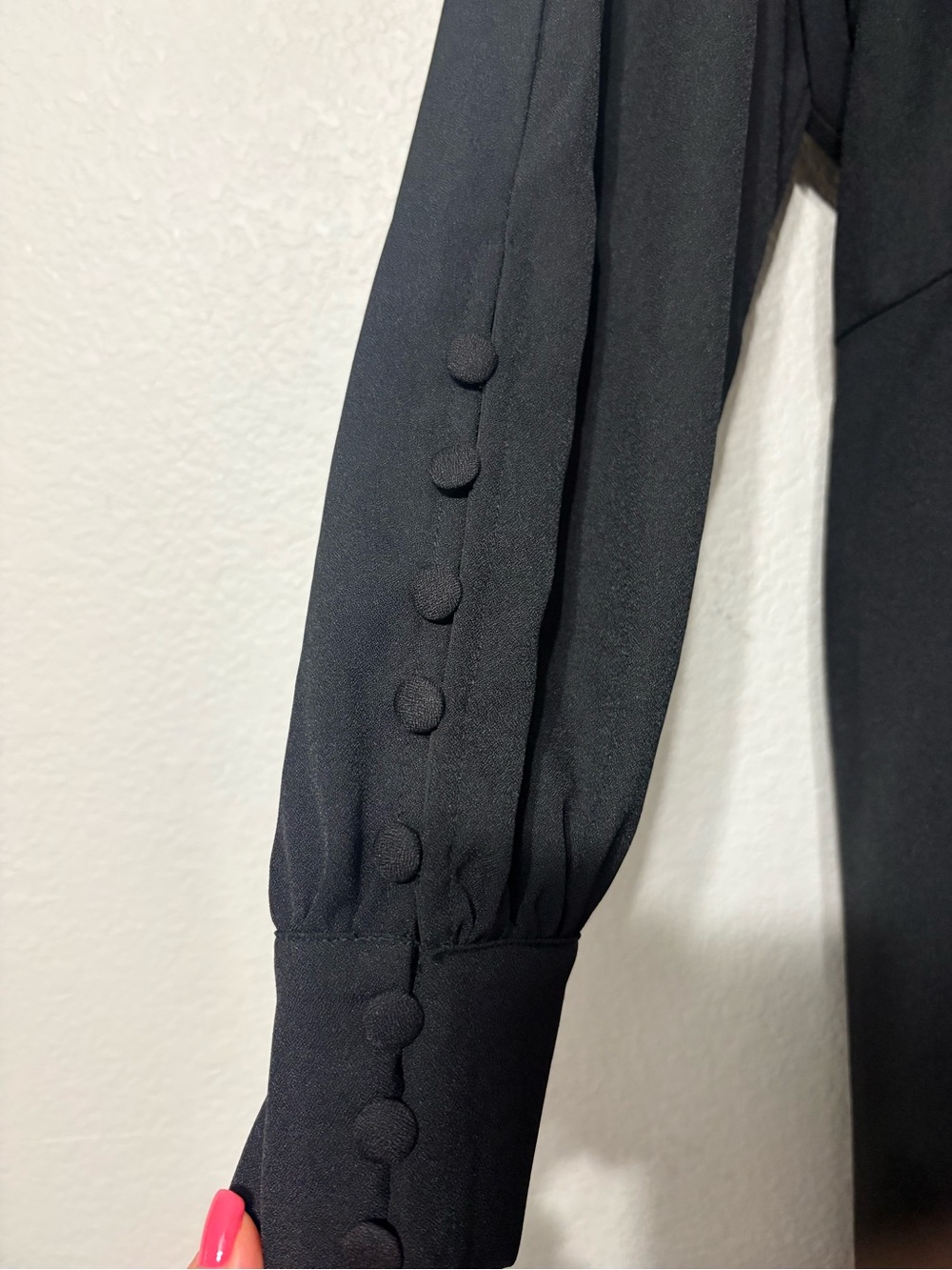 Eloquii Classic Black Empire Waist Long-Sleeve Midi Dress Button Cuff Detail 18 - Picture 3 of 16